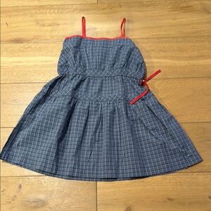 CARAMEL Blue and Red Plaid Kids Dress, 6
